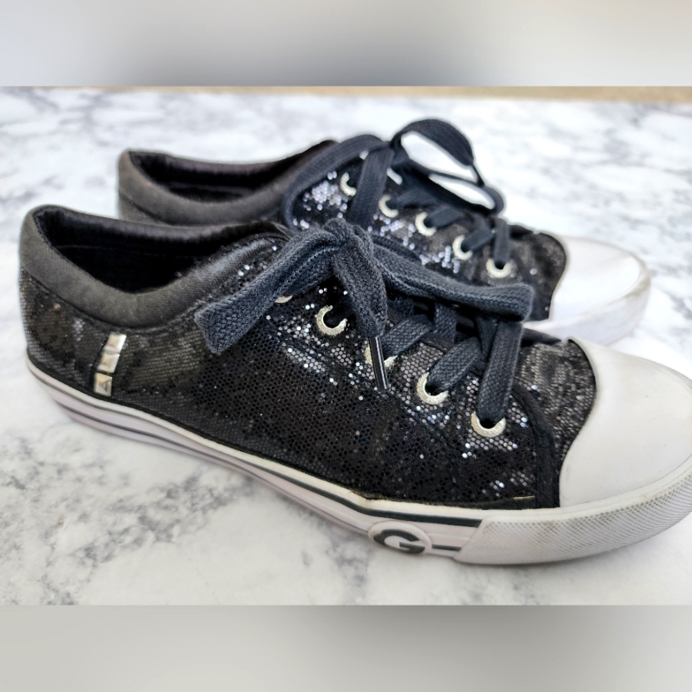 guess black glitter sneakers